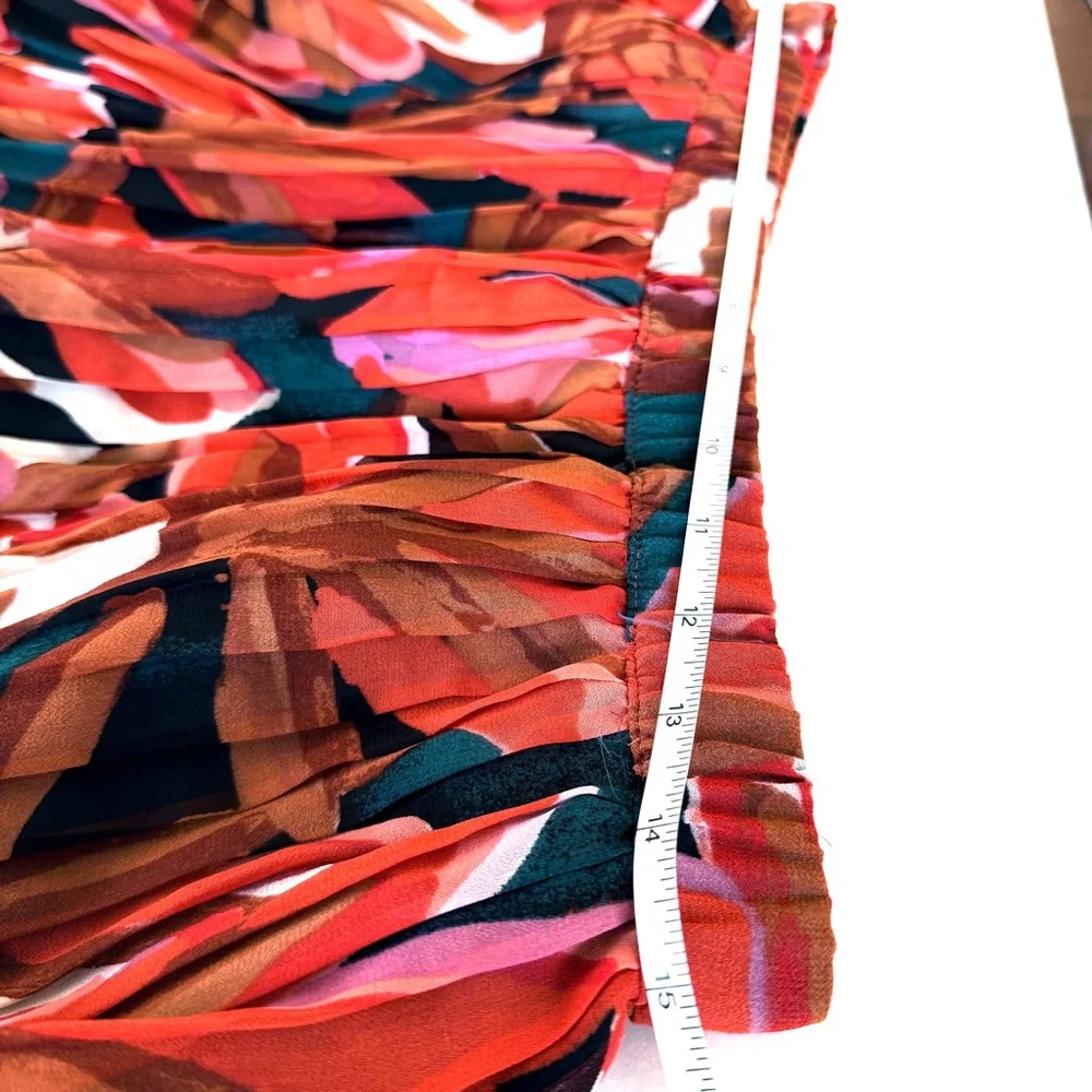 "Who What Wear" Red and Orange Multi Color A-Line Skirt - Picture 4 of 5